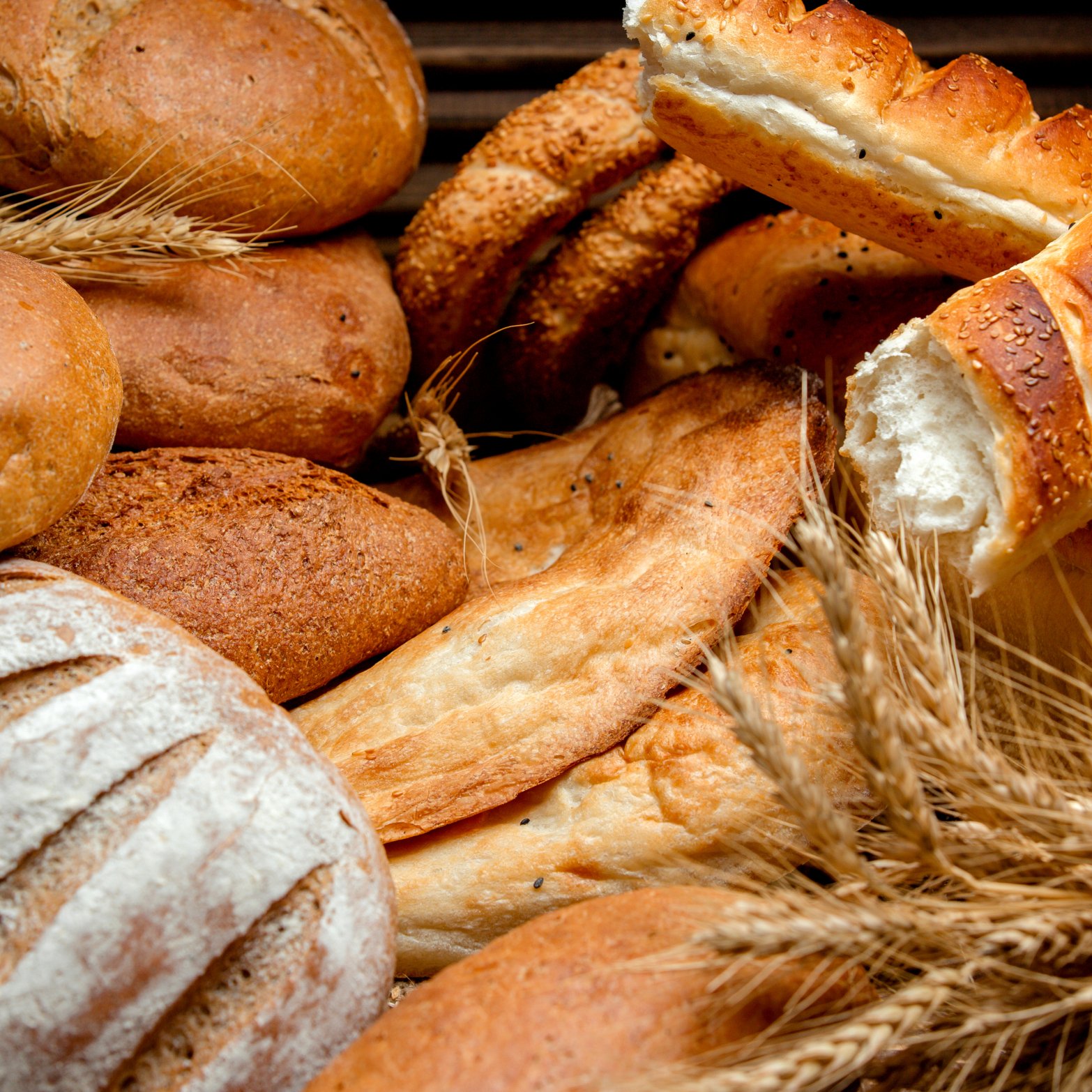different types of bread made from wheat flour
